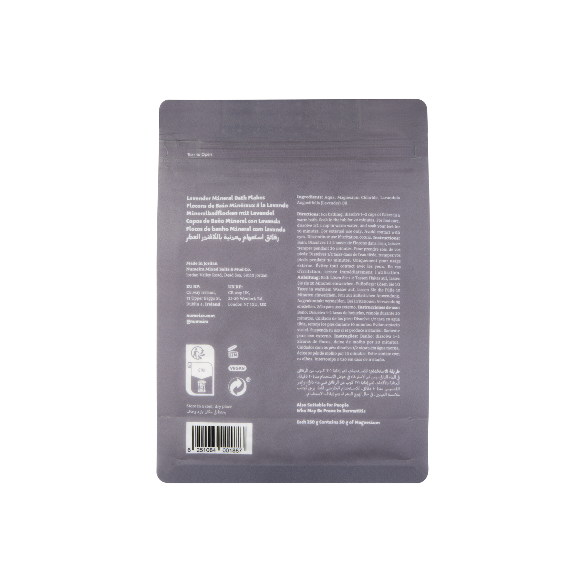 Lavendel Tote Meer Magnesium Flocken.